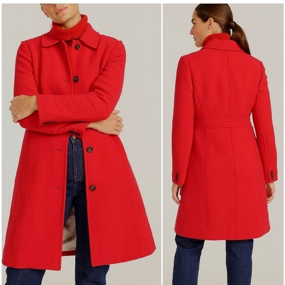 New! J.Crew Classic Lady Day Coat in Italian Double-cloth Wool with Thinsulate - Picture 1 of 16
